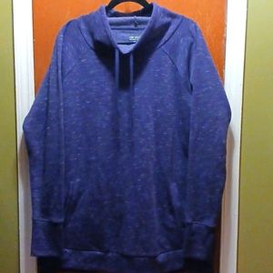 Tek Gear XL Purple sweatshirt Fleece High neck with drawstring, pockets.